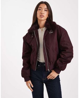 Cotton On Astro Collared Bomber - Brown