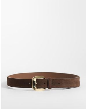 Mango Faux Suede Classic Belt - Brown