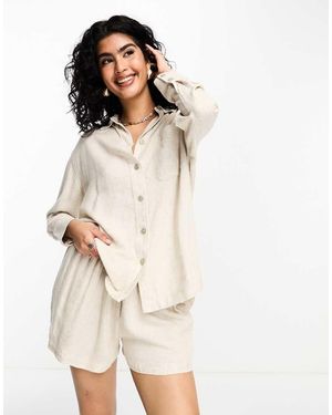 River Island Linen Oversized Shirt - White