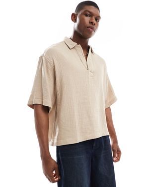 ASOS – kastiges oversize-schlupfhemd - Natur