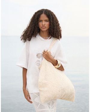 4th & Reckless Crochet Tote Bag - Natural