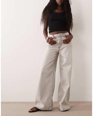 ASOS Jeans A Fondo Ampio E Vita Alta Grigi - Grigio