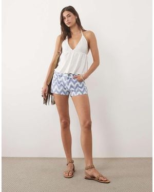 Mango Teen 100% Katoenen Denim Minishort - Wit