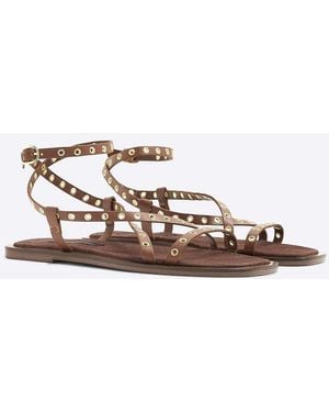 River Island Wide Fit Eyelet Strappy Sandals - Brown