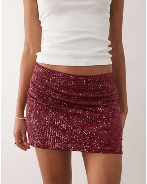 ASOS Sequin Mini Skirt - Red