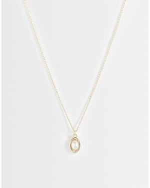 ASOS Faux Pearl Pendant Necklace - White