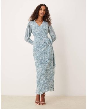 Glamorous Wrap Midi Dress - Blue