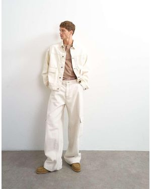 TOPMAN Oversized Denim Jack - Wit