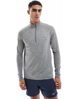 Nike Stride Dri-fit Half Zip Longsleeve Top - Grey