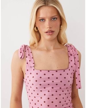 Miss Selfridge Tie Shoulders Top - Pink