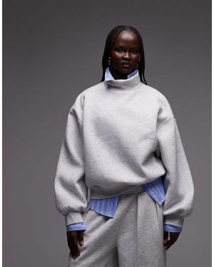 ASOS Funnel Neck Long Sleeve Co-ord Sweatshirt - Grey