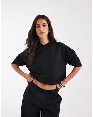 ASOS V Neck Brushback Sweat - Black