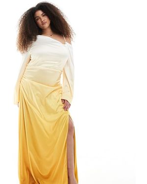 Tfnc Plus Bridesmaid Long Sleeve Maxi Dress - Metallic