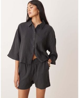 Jdy Cheesecloth Shorts Co-Ord - Black