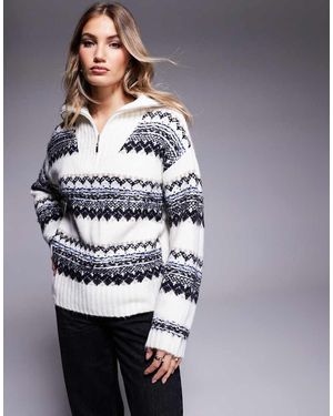 In The Style Knit Half Zip Jumper - Grey