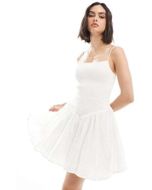 Stradivarius Str Mini Dress - White