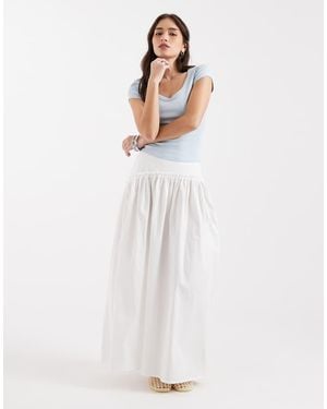 ASOS Asymmetric Dropped Waist Maxi Skirt - White