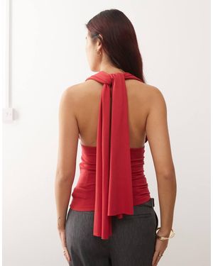 Susmie's Susmies Isabella Halterneck Tie Top - Red