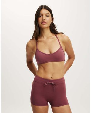 Cotton On Ultra Soft Halter Open Back Crop - Purple