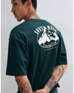 ASOS Boxy Oversized T-shirt With Mountain Graphic - Green