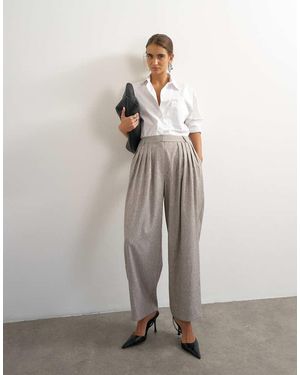 TOPSHOP Co-Ord Pantaloni A Gamba Larga Plissettati - Grigio