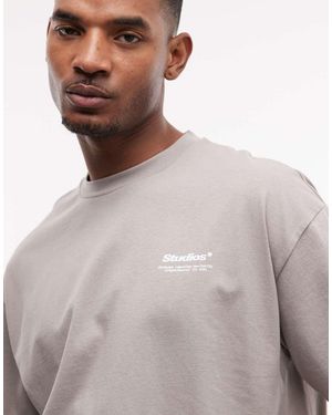 ASOS Oversized T-shirt With Text Graphic - Brown