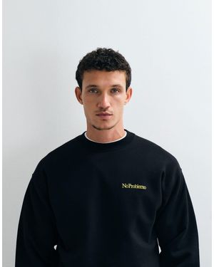 No Problemo Sweatshirt mit gesticktem mini-logo aus 100 % baumwolle - Schwarz