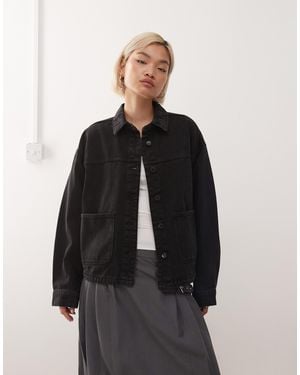 Noisy May Boxy Fit Denim Jacket - Black