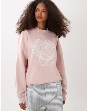 Polo Ralph Lauren Wimbledon Capsule Relaxed Fit Crest Embroidered Sweatshirt - Pink