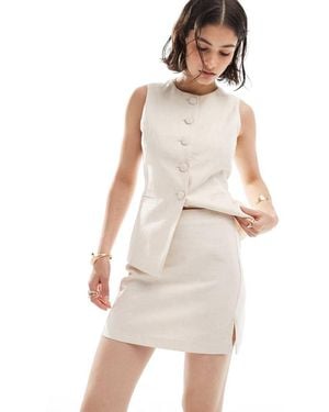 New Look Co-ord Linen Mini Skirt - White
