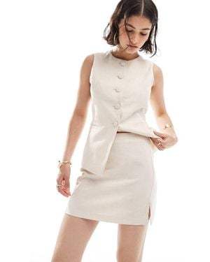 New Look Co-ord Linen Mini Skirt - White