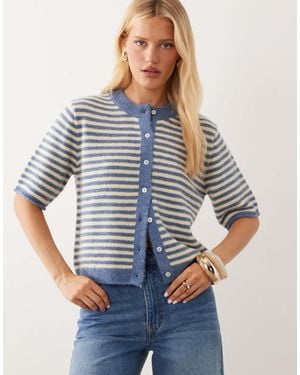 ASOS Lightweight Relaxed Short Sleeve Cardigan - Blue