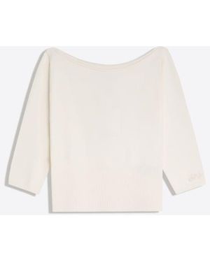Bershka Boat Neck Jumper - White