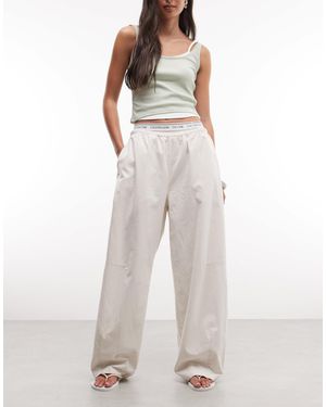 Weekday Barrel Parachute Pants - White
