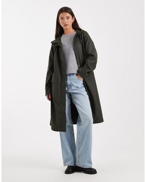 Vero Moda Chubasquero Largo Verde Tuba Con Capucha De - Blanco