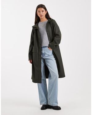Vero Moda Chubasquero Largo Verde Tuba Con Capucha De - Blanco