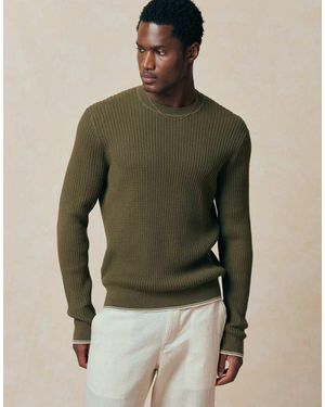 Mango Gebreide Sweater Van Katoenmix - Groen