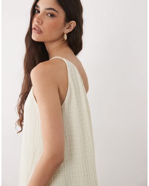 ASOS – strukturiertes midi-sommerkleid - Braun