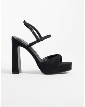 Public Desire Rhoda Platform Heeled Sandals - Black