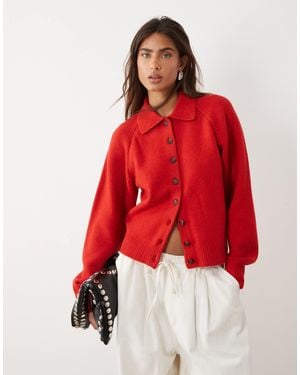 ASOS Fitted Knit Shirt - Red