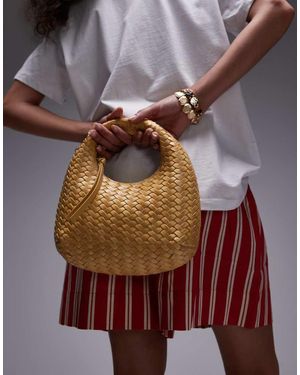 & Other Stories Real Leather Small Braided Bag - Yellow