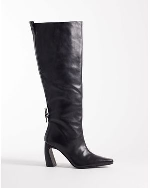 Free People Date Night Knee High Leather Boot - Black