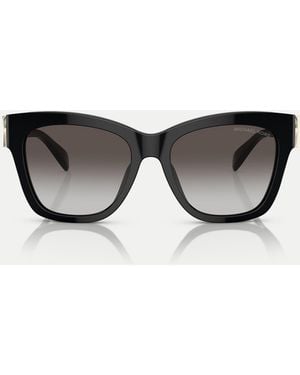 Michael Kors Empire quadratische butterfly-sonnenbrille mit grauen gläsern - Schwarz