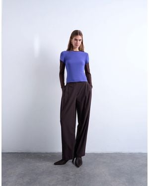 TOPSHOP Tailored Pleated Ovoid Trouser - Blue