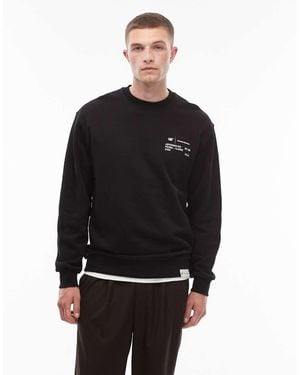 CAT WWR 300gsm Logo Loose Fit Crew Neck Sweatshirt - Black