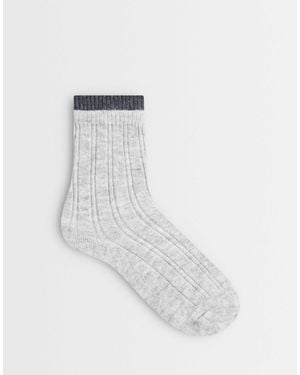ASOS Gerippte socken mit mehrlagigem, weichem volantabschluss - Weiß