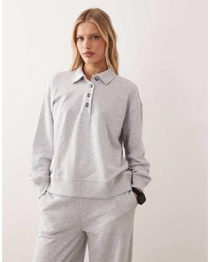 Gina Tricot Co-Ord Polo Collar Jumper - Natural