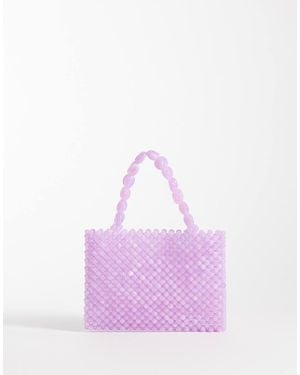 ASOS Mini Beaded Clutch With Handle - Purple