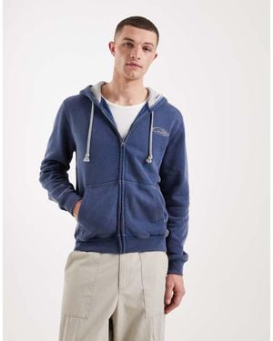 Hollister Hoodie Met Rits En Grafisch Detail Op De Mouw - Blauw