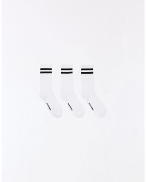 Bershka Pack Of 3 Sports Socks - White